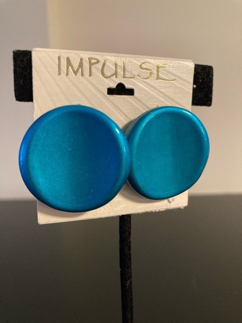 IMPULSE Teal Disc Statement Earrings